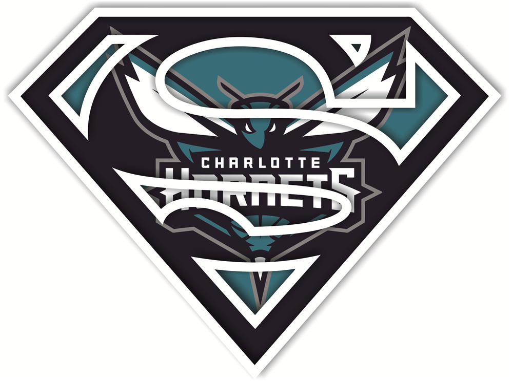 Charlotte Hornets superman iron on heat transfer...
